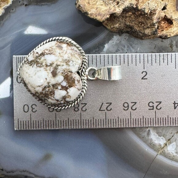 Sterling Silver Southwestern Style Wild Horse Heart Shape Pendant For Women - Picture 10 of 10